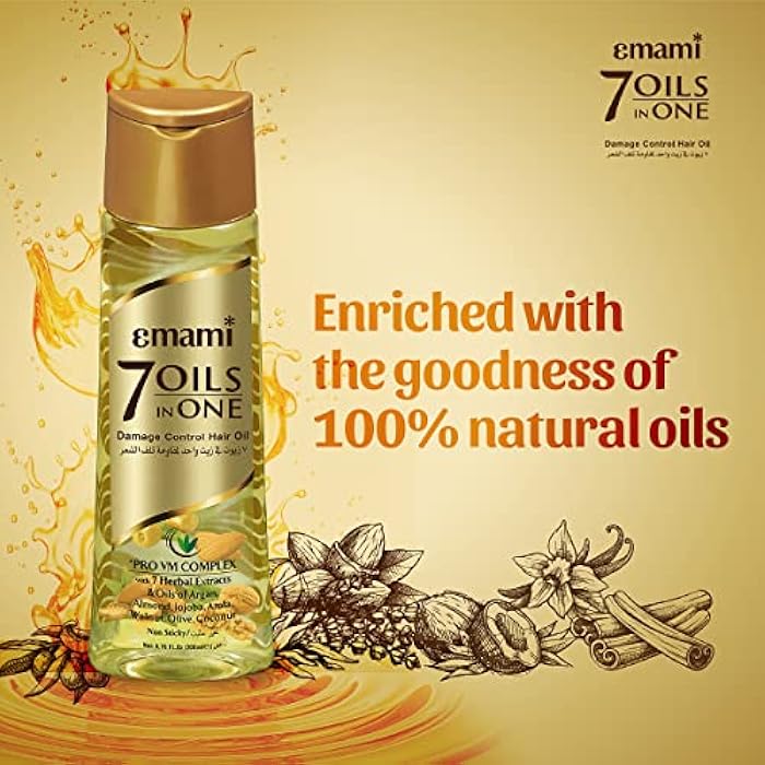Emami 7 Oils In One Non Sticky Damage Control Hair Oil, 300 ml - Image 4